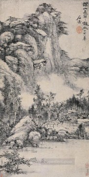 Chino tradicional de montaña profunda de Shitao Pinturas al óleo